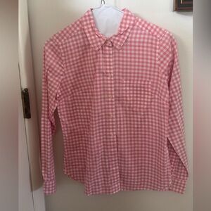 GAP Pink Gingham Button-Down Blouse